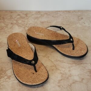 Revere Black Wedge Slide Sandals 37